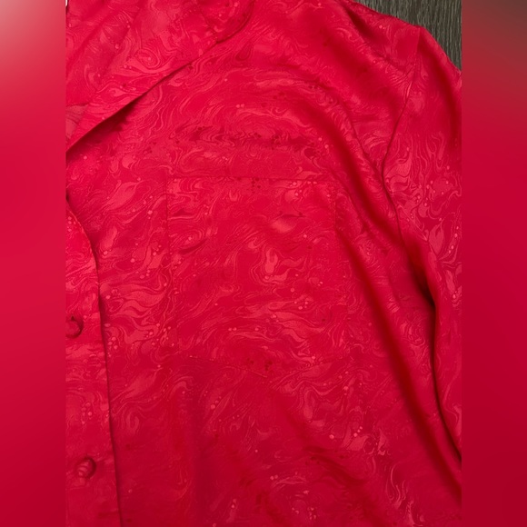 Jai Dalis Red Patterned Women’s Button Down - Picture 5 of 7
